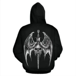 Skull Bat Wing Demon Sword Pentagram Hoodies
