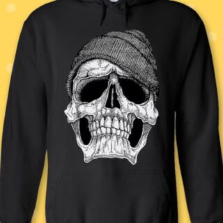 Skull With Beanie Hat Style Hoodies
