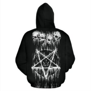 Skull Satanic Pentagram Drip Hoodies