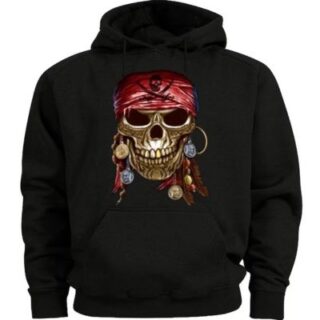 Black And Red Pirate Skull Hoodies
